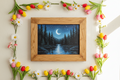 Rustic Cabin‑Style Wooden Frame | Handcrafted Adirondack Décor
