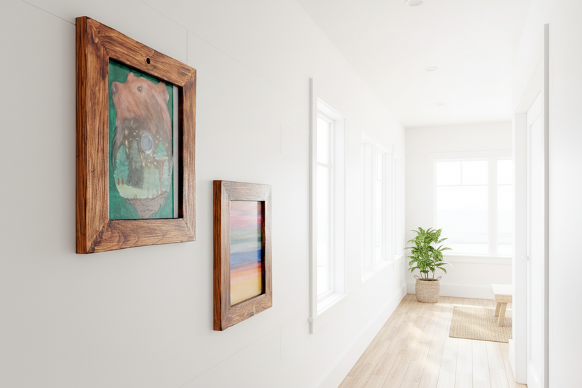Rustic Cabin‑Style Wooden Frame | Handcrafted Adirondack Décor