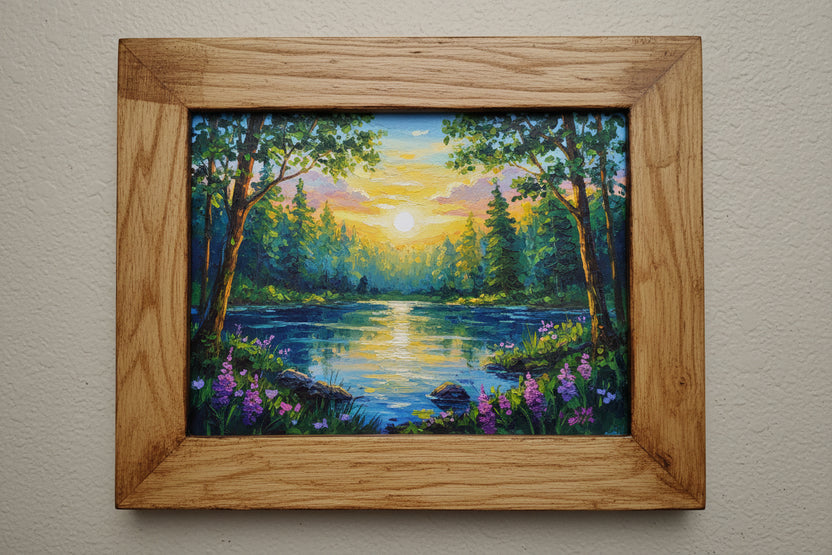 Rustic Cabin‑Style Wooden Frame | Handcrafted Adirondack Décor