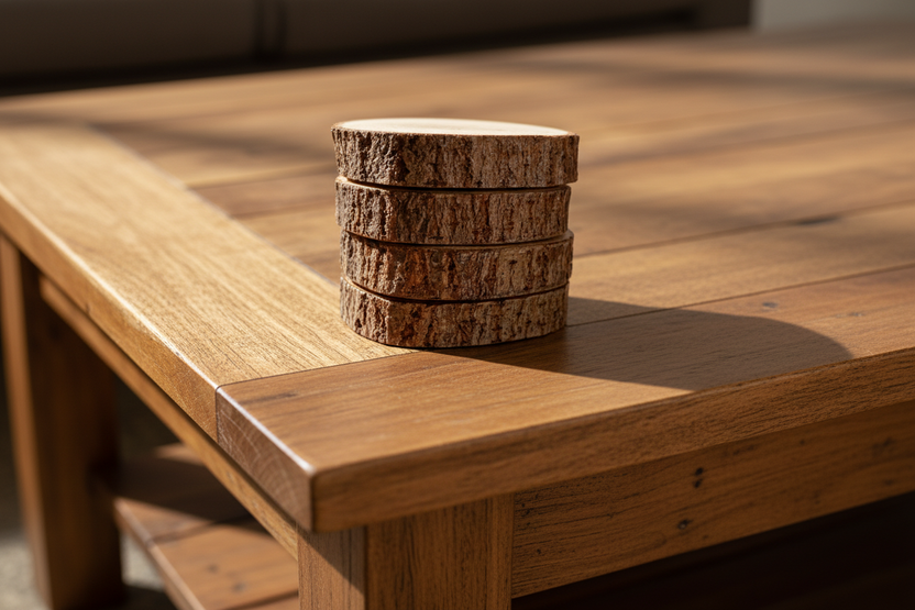 Rustic Live Edge Wood Coasters
